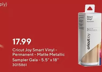 Staples Cricut joy smart vinyl - permanent - matte metallic sampler gala offer