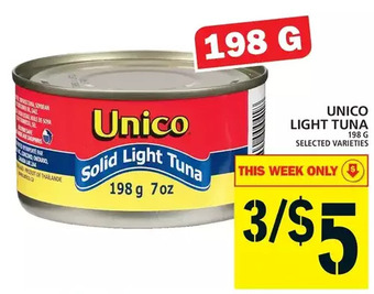 Food Basics Unico light tuna offer