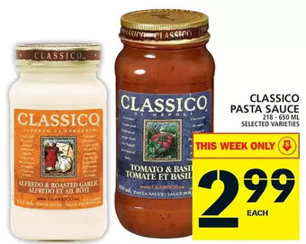 Food Basics Classico pasta sauce offer