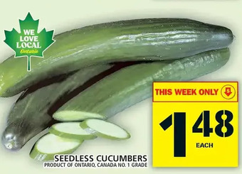 Food Basics Seedless cucumbers offer