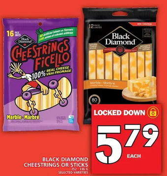Food Basics Black diamond cheestrings or sticks offer