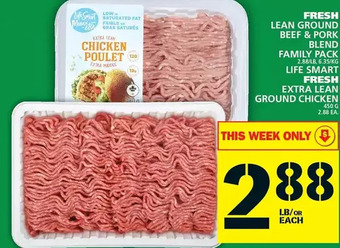 Food Basics Fresh lean ground beef & pork blend family pack offer