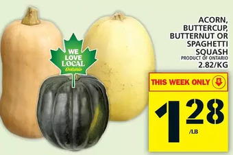 Food Basics Acorn, buttercup, butternut or spaghetti squash offer