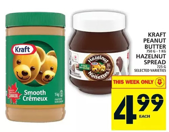 Food Basics Kraft peanut butter | hazelnut spread offer