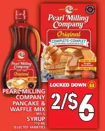 Food Basics Pearl milling company pancake & waffle mix syrup offer