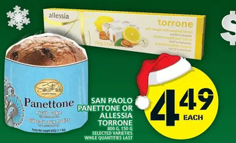 Food Basics San paolo panettone or allessia torrone offer