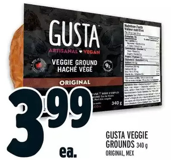 Metro Gusta veggie grounds offer