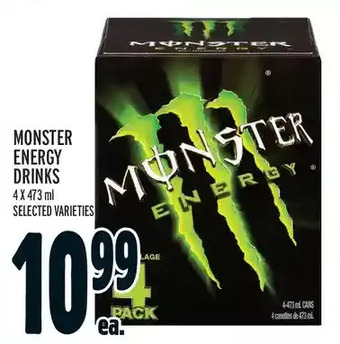 Metro Monster energy drinks offer