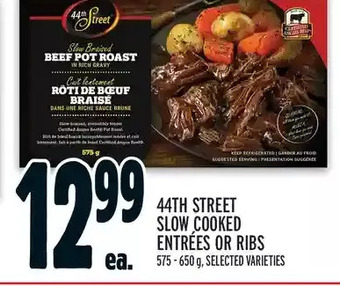 Metro 44th street slow cooked entrées or ribs offer
