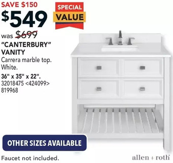 Lowe's Allen + roth "canterbury" vanity offer