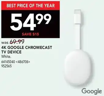 Google 4k google chromecast tv device