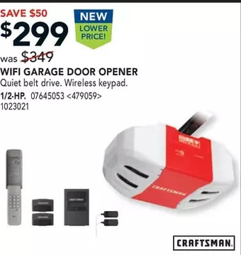 RONA Craftsman wifi garage door opener. 1/2-hp offer
