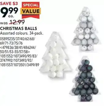 RONA Christmas balls offer