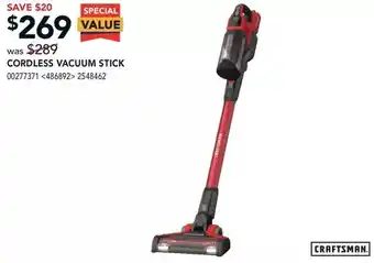 RONA Craftsman cordless vacuum stick offer