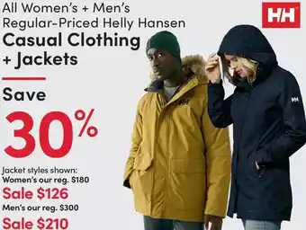 Mark's Women's + men's helly hansen casual clothing + jackets offer