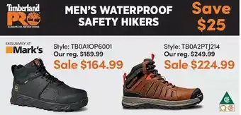 Mark's Men's waterproof safety hikers offer
