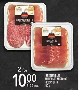 Metro Irresistibles antipasto misto or prosciutto offer