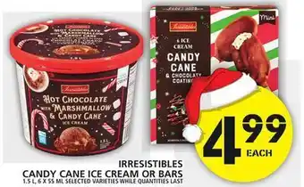 Food Basics Irresistibles candy cane ice cream or bars offer