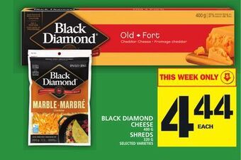 Food Basics Black diamond cheese or shreds offer