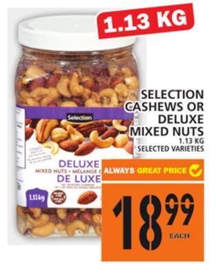 Food Basics Selection cashews or deluxe mixed nuts offer