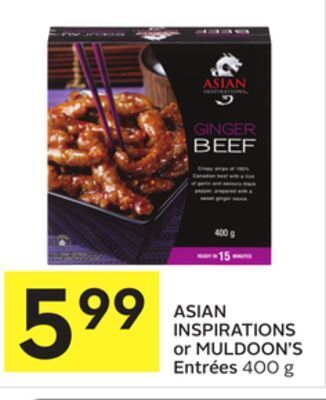 Foodland Asian inspirations or muldoon's entrées 400 g offer