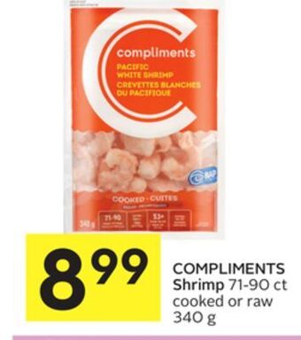 Foodland Compliments shrimp 71-90 ct cooked or raw 340 g offer