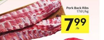 Foodland Pork back ribs offer