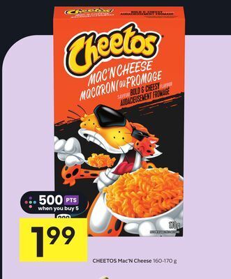 Foodland Cheetos mac'n cheese 160-170 g offer
