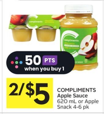 Foodland Compliments apple sauce offer