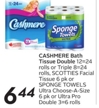 Sobeys Cashmere bath tissue double offer