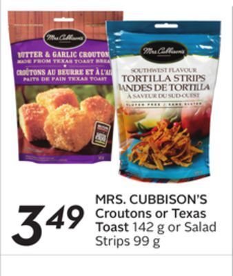 Sobeys Mrs. cubbison's croutons or texas toast offer