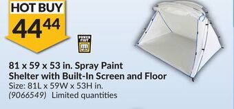 Princess Auto 81 x 59 x 53 in. spray paint shelter with built-in screen and floor offer