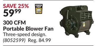 Princess Auto 300 cfm portable blower fan offer