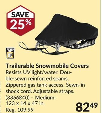 Princess Auto Trailerable snowmobile covers offer