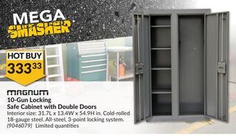 Princess Auto 10-gun locking safe cabinet with double doors offer