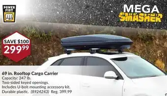 Princess Auto 69 in. rooftop cargo carrier offer