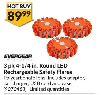 Princess Auto 3 pk 4-1/4 in. round led rechargeable safety flares offer