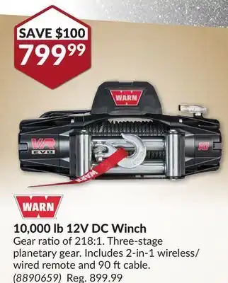 Princess Auto 10, 000 lb 12v dc winch gear offer