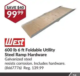 Princess Auto 600 lb 6 ftfoldable utility steel ramp hardware offer