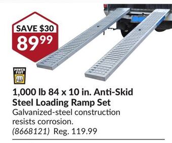 Princess Auto 1,000 lb 84 x 10 in. anti-skid steel loading ramp set offer