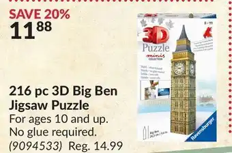Princess Auto 216 pc 3d big ben jigsaw puzzle offer