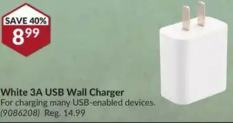 Princess Auto White 3a usb wall charger offer