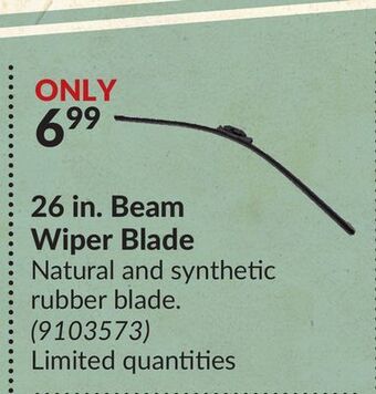 Princess Auto 26 in. beam wiper blade offer