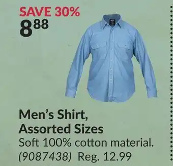 Princess Auto Men's shirt, assorted sizes offer