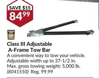Princess Auto Class iii adjustable a-frame tow bar offer