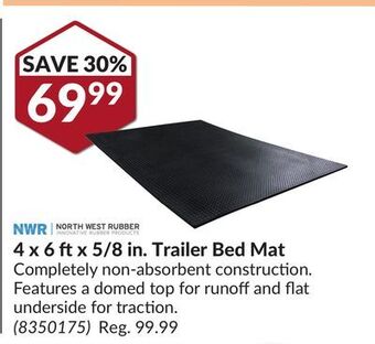 Princess Auto 4 x 6 ft x 5/8 in. trailer bed mat offer