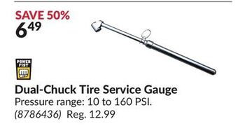 Princess Auto Dual-chuck tire service gauge offer