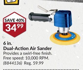 Princess Auto 6 in. dual-action air sander offer