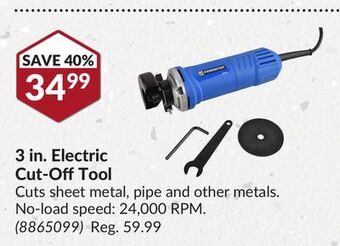 Princess Auto 3 in. electric cut-off tool offer