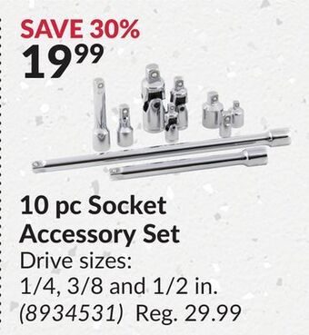 Princess Auto 10 pc socket accessory set offer